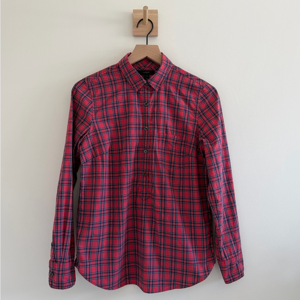 J.Crew Red Plaid Button-Up Shirt